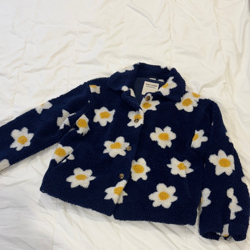 Bobo Choses Floral Fleece Jacket with Daisy Pattern